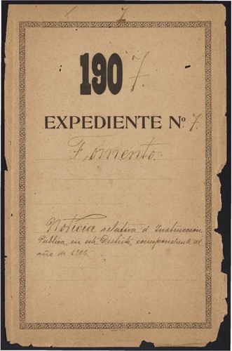 Noticia relativa á instrucción pública en este distrito correspondiente al año de 1906