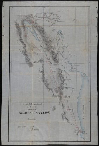 Croquis del reconocimiento de la vía de comunicación Mexicali a S. Felipe