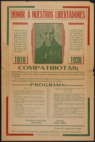 Honor a nuestros libertadores, 1810-1930