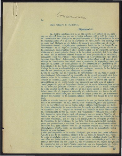 Manuel L. Luján de la Compañía de Inversiones de la Baja California, S.A. y la prolongación de la calle Agustín Melgar