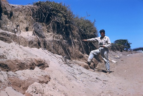 Carl L. Hubbs during temperature survey, Station 25, Puntas Cabras, Baja California, Mexico