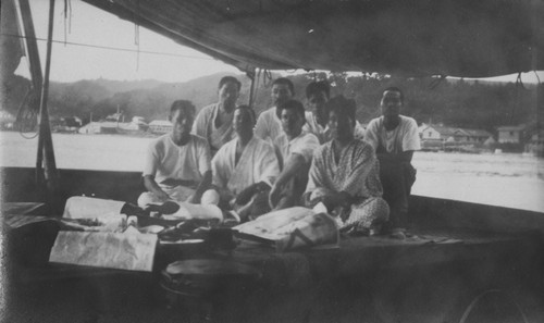 Usetsu Fisheries Station staff returning to Nanao, Japan