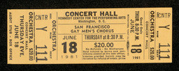 Washington D.C. ticket - 1981 National Tour