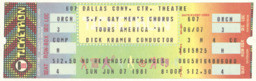 Dallas ticket - 1981 National Tour