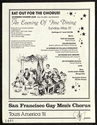 Eat Out for the Chorus! flyer