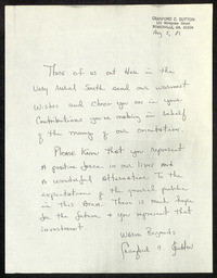 Cranford C. Sutton letter