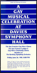 A Gay Musical Celebration at Davies Symphony Hall poster