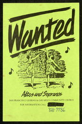 Altos and sopranos wanted flyer