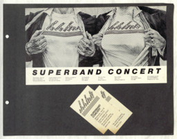 Superband Concert flyer and tickets (scrapbook page)