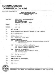 Agenda and meeting notice--Sonoma County Commission on AIDS, January 8, 1991