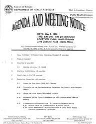 Agenda and meeting notice--May 8, 1996