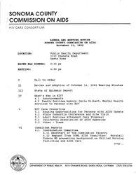 Agenda and meeting notice--Sonoma County Commission on AIDS, November 11, 1992