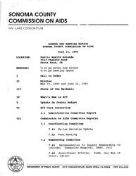 Agenda and meeting notice--Sonoma County Commission on AIDS, July 14, 1993