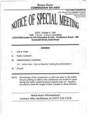 Notice of special meeting--October 4, 1995