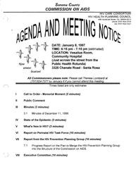 Agenda and meeting notice--January 8, 1997