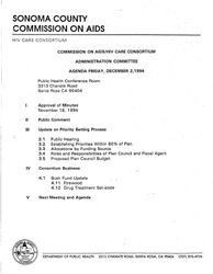 Administration Committee--Agenda Friday, December 2, 1994
