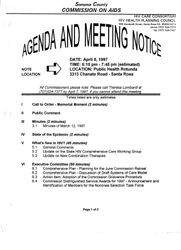 Agenda and meeting notice--April 9, 1997