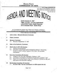 Agenda and meeting notice--October 8, 1997