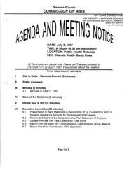 Agenda and meeting notice--July 9, 1997