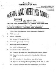 Agenda and meeting notice--March 13, 1996