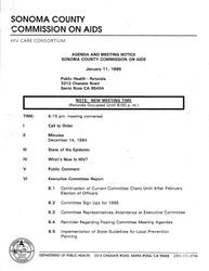 Agenda and meeting notice--Sonoma County Commission on AIDS, January 11, 1995