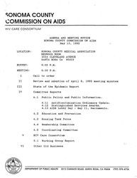 Agenda and meeting notice--Sonoma County Commission on AIDS, May 13, 1992