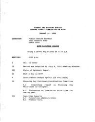 Agenda and meeting notice--Sonoma County Commission on AIDS, August 12, 1992