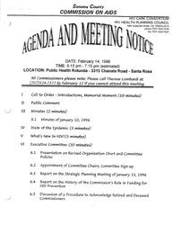 Agenda and meeting notice--February 14, 1996