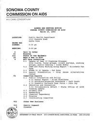 Agenda and meeting notice--Sonoma County Commission on AIDS, March 10, 1993