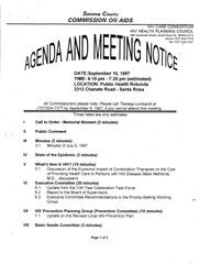 Agenda and meeting notice--September 10, 1997