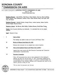 Minutes of the Sonoma County Commission on AIDS meeting for April 21, 1993