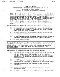 Ryan White Comprehensive AIDS Resource Emergency Act--Summary of Federal application guidelines