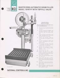 Mantes Semi-Automatic Drum Filler Model 16-MTFF with Top-Fill Valve