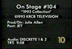 On stage : 1993 collection