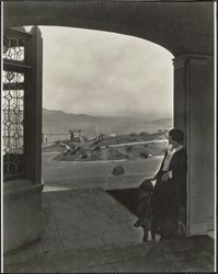 Golden Gate through a door at Sea Cliff, 611 El Camino del Mar, San Francisco, California, 1920s