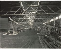 Interior of Pacific Steamship Co terminal pier 18, San Francisco, California, 1920s