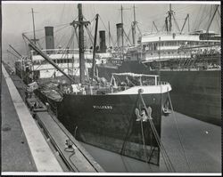 Loading cargo ship "Willfargo", Pier 32, San Francisco, California, 1920s