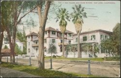 Old palms and Clubhouse, San Jose, Cal