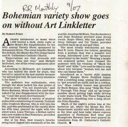Bohemian variety show goes on without Art Linkletter