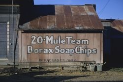 20 Mule Team Borax sign on old Central Meat Market siding in Sebastopol, Mar. 1972