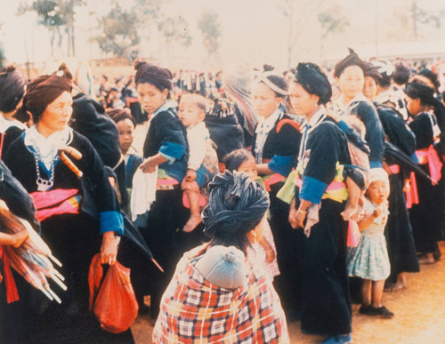 White HMong Women and Children Celebrating New Year in Laos