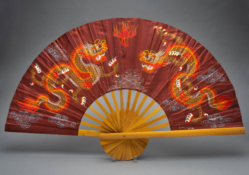 Chinese Silk and Bamboo Fan, #1