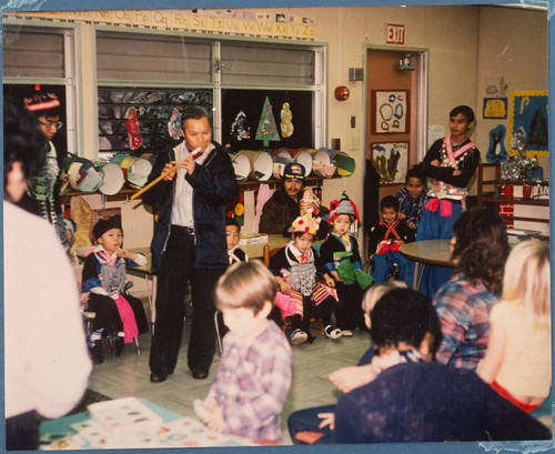 Sou Lo Her Playing Raj Nplaim at Cordova Villa Preschool in Rancho Cordova, California