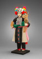 White HMong Doll Carrying Baby and Fish Trap