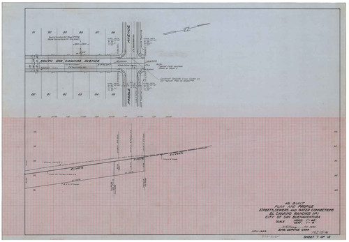 Street, Sewer and Water Connections Plan and Profile, El Camino Ranchos No. 1 (7 of 12)