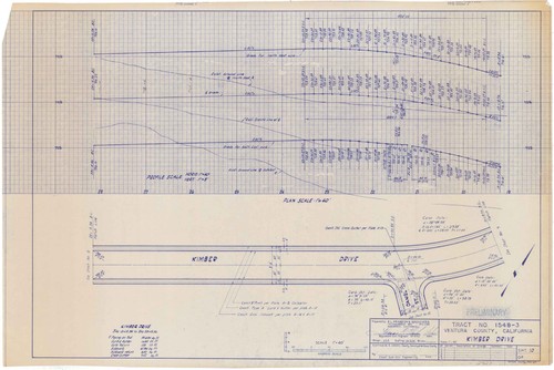 Plan and Profile of Kimber Drive at Tract Number 1548-3