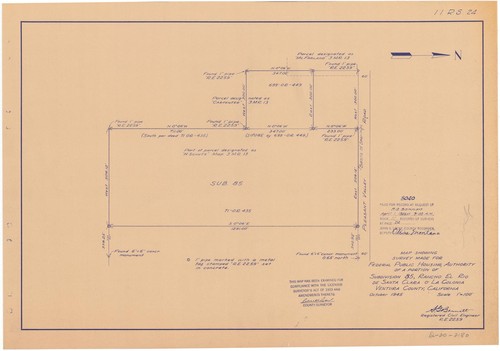 Survey Map for Federal Public Housing Authority, Rancho El Rio de Santa Clara o la Colonia