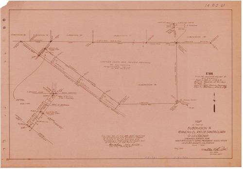 Survey of Subdivision 76, Rancho El Rio de Santa Clara o la Colonia