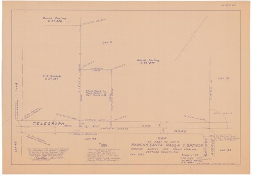 Survey of Lot 9, Rancho Santa Paula y Saticoy