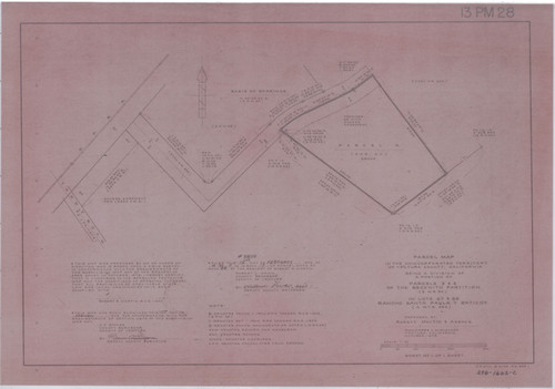 Parcel Map of Parcels 3 and 5 in Lots 67 and 68, Rancho Santa Paula y Saticoy